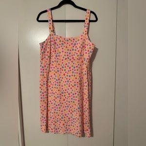 Fresh Produce Pink Polka Dot Empire Mini Dress Size Large